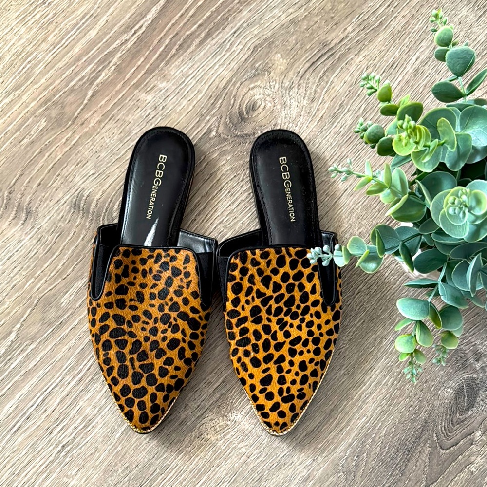BCBGeneration Leopard Print Women's Mules